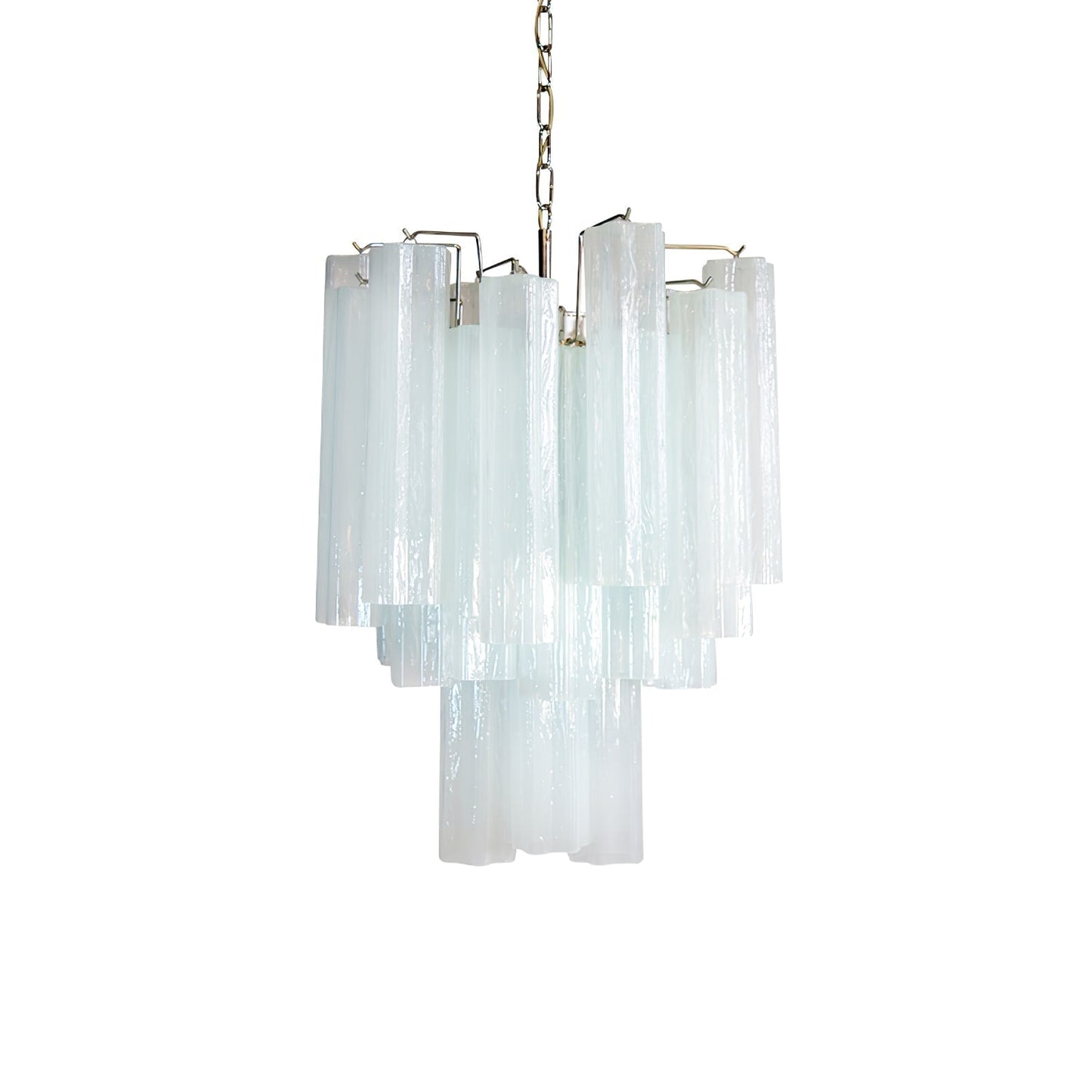 Addis Chandelier 2 layers ∅ 17.7″ x H 19.7″/ Dia 45cm x H 50cm / Light Blue & Chrome Chandelier
