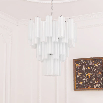 Addis Chandelier 3 layers ∅ 27.6″ x H 26.8″ / Dia 70cm x H 68cm / White & Chrome Chandelier