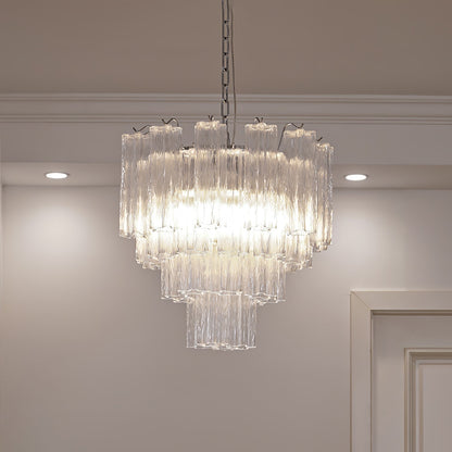 Addis Chandelier 3 layers ∅ 22.8″ x H 19.7″ / Dia 58cm x H 50cm / Clear & Chrome Chandelier