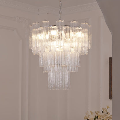 Addis Chandelier 3 layers ∅ 27.6″ x H 26.8″ / Dia 70cm x H 68cm / Clear & Chrome Chandelier