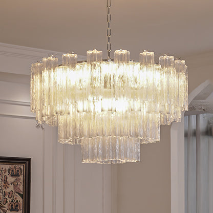 Addis Chandelier 4 layers ∅ 31.5″ x H 23.6″ / Dia 80cm x H 60cm / Clear & Chrome Chandelier