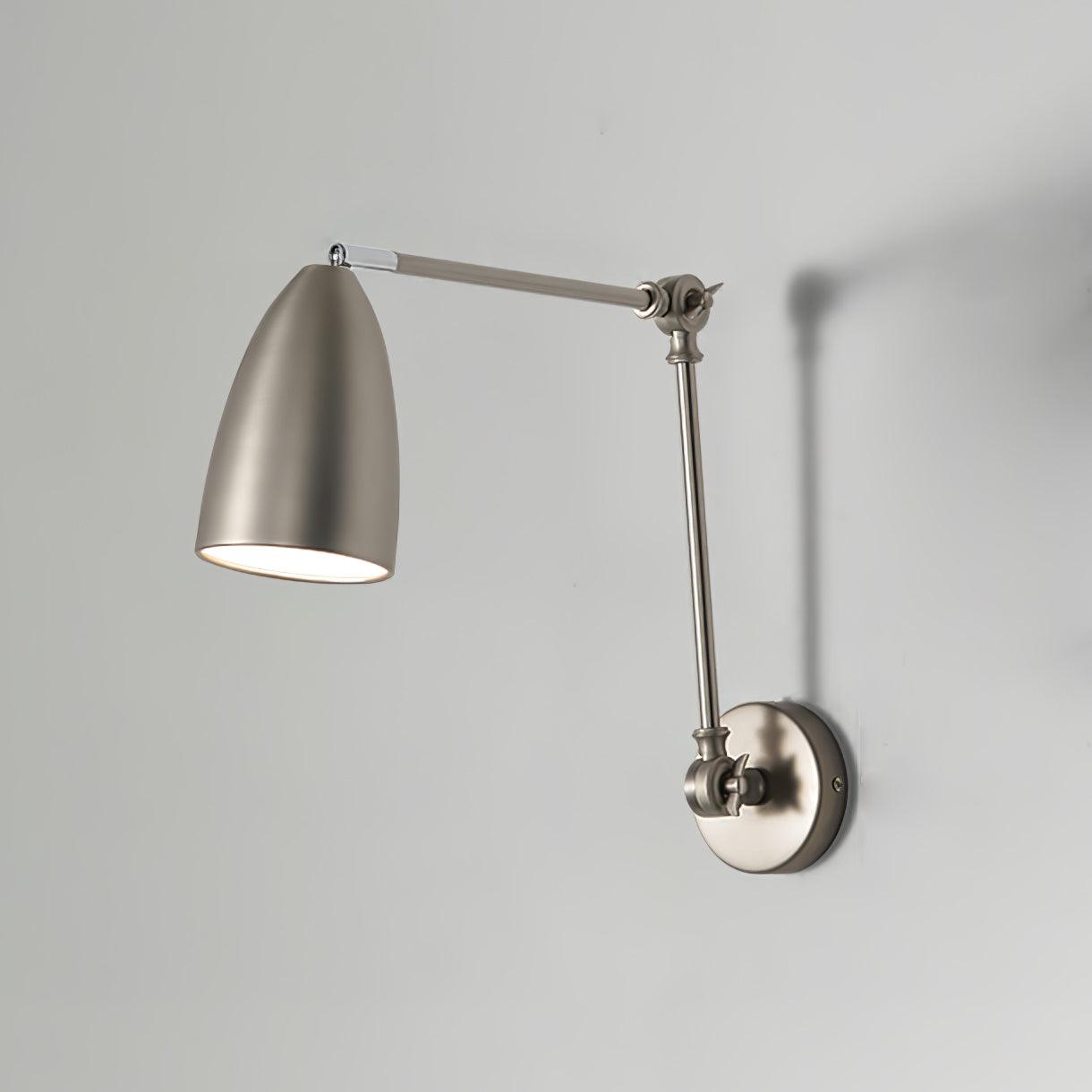 Adjustable Swing Arm Wall Lamp ∅ 3.9″ x H 6.1″ / Dia 10cm x H 15.5cm / Nickel Wall lamp