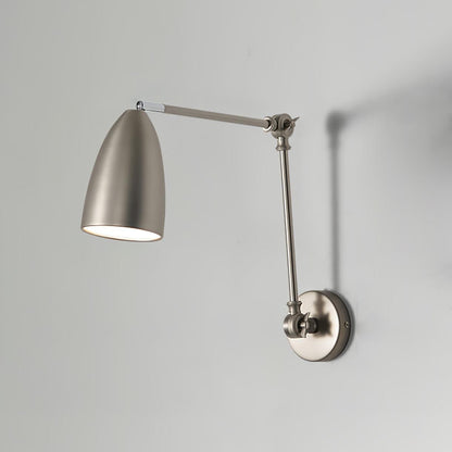 Adjustable Swing Arm Wall Lamp ∅ 3.9″ x H 6.1″ / Dia 10cm x H 15.5cm / Nickel Wall lamp