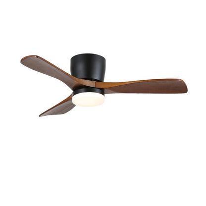 Aerodynamics Wooden 48’’/52’’ Ceiling Fan Light ∅ 42″ x H 9.8″ / Model A Walnut Wood Grain & Black / Three-Color