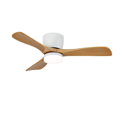 Aerodynamics Wooden 48’’/52’’ Ceiling Fan Light ∅ 42″ x H 9.8″ / Model A Nature Wood Grain & White / Three-Color
