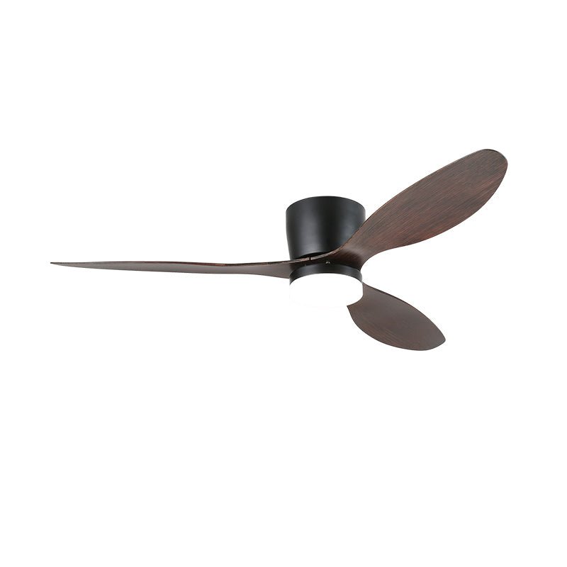 Aerodynamics Wooden 48’’/52’’ Ceiling Fan Light ∅ 42″ x H 9.8″ / Model B Walnut Wood Grain & Black / Three-Color
