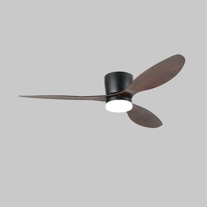 Aerodynamics Wooden 48’’/52’’ Ceiling Fan Light ∅ 52″ x H 9.8″ / Model B Walnut Wood Grain & Black / Three-Color
