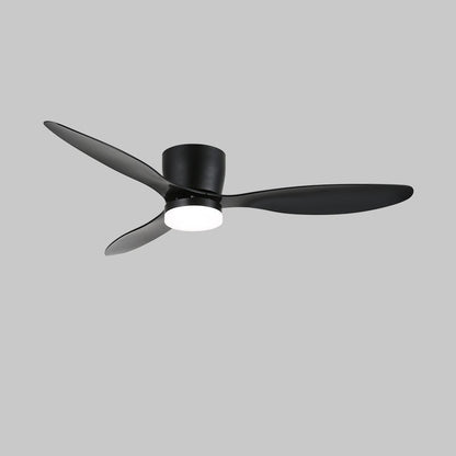 Aerodynamics Wooden 48’’/52’’ Ceiling Fan Light ∅ 52″ x H 9.8″ / Model B Black / Three-Color Changing Light Ceiling fan