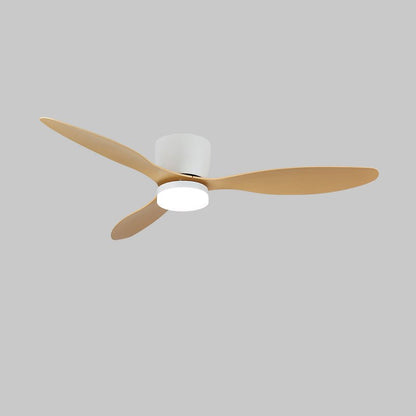 Aerodynamics Wooden 48’’/52’’ Ceiling Fan Light ∅ 52″ x H 9.8″ / Model B Nature Wood Grain & White / Three-Color