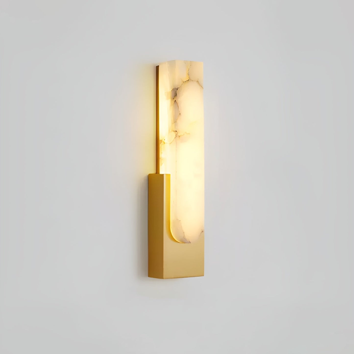 Agatha Alabaster Wall Lamp ∅ 3.9″ x H 19.7″ / Dia 10cm x H 50cm / Copper & Warm Light / Single Wall lamp