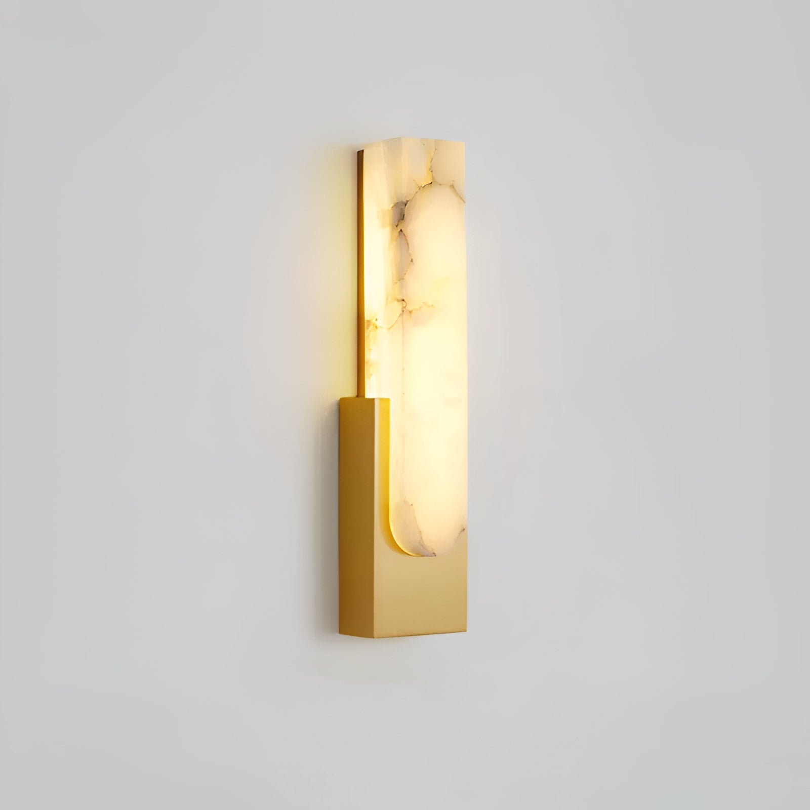 Agatha Alabaster Wall Lamp ∅ 3.9″ x H 19.7″ / Dia 10cm x H 50cm / Copper & Warm Light / Single Wall lamp