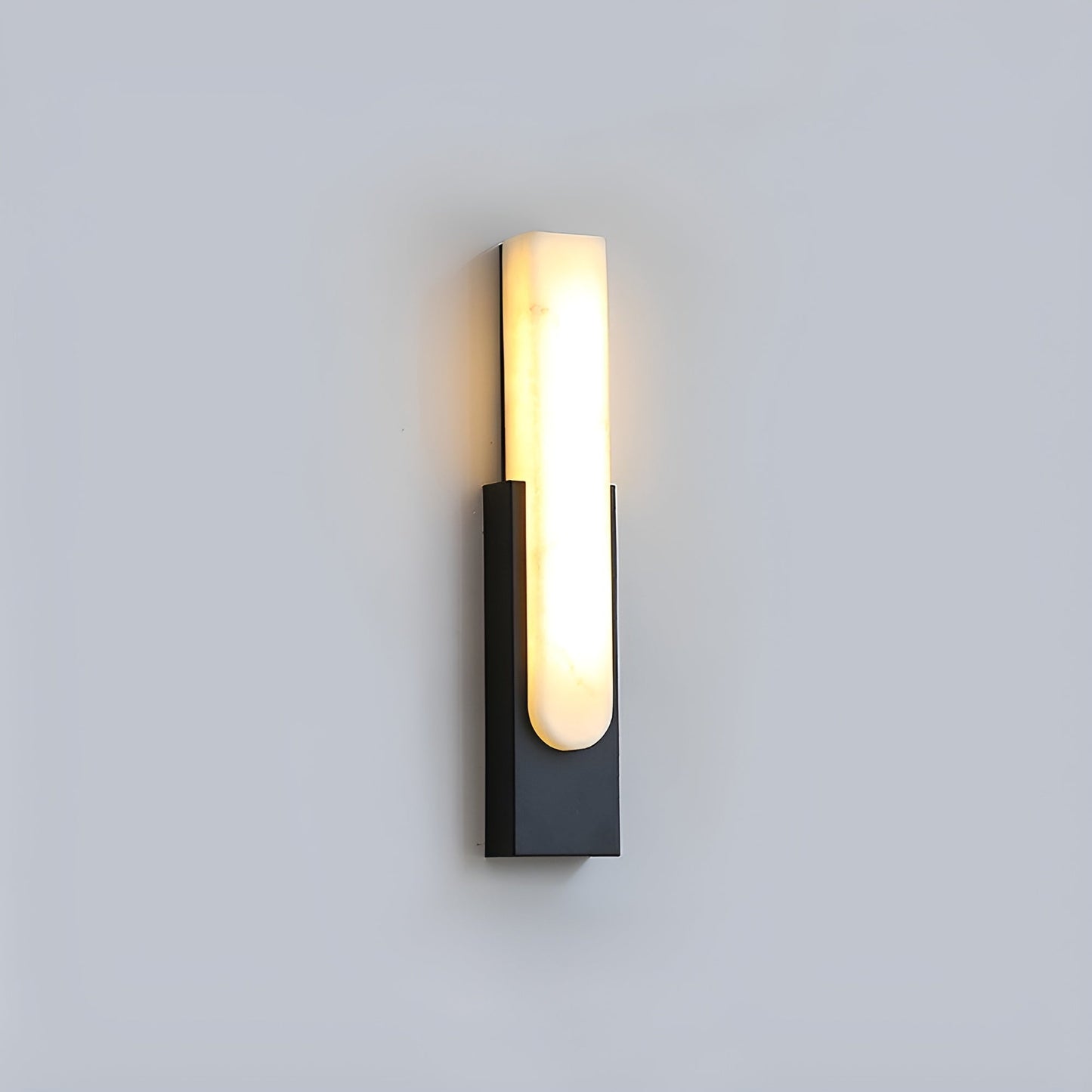 Agatha Alabaster Wall Lamp ∅ 3.9″ x H 19.7″ / Dia 10cm x H 50cm / Black & Warm Light / Single Wall lamp
