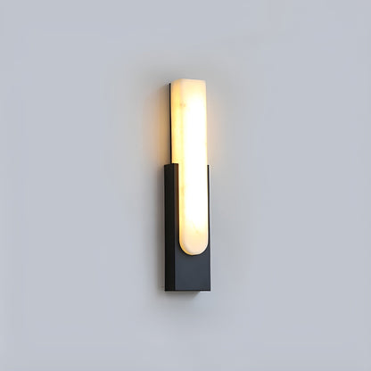 Agatha Alabaster Wall Lamp ∅ 3.9″ x H 19.7″ / Dia 10cm x H 50cm / Black & Warm Light / Single Wall lamp