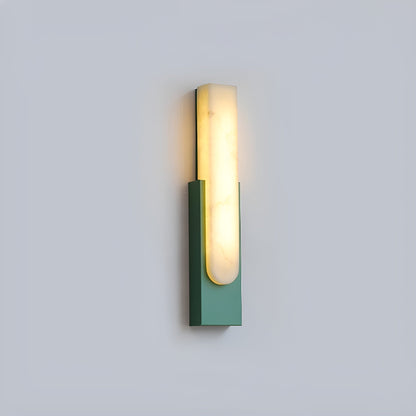 Agatha Alabaster Wall Lamp ∅ 3.9″ x H 19.7″ / Dia 10cm x H 50cm / Green & Warm Light / Single Wall lamp