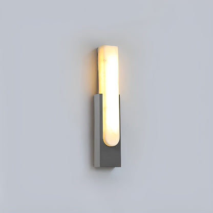 Agatha Alabaster Wall Lamp ∅ 3.9″ x H 19.7″ / Dia 10cm x H 50cm / Grey & Warm Light / Single Wall lamp