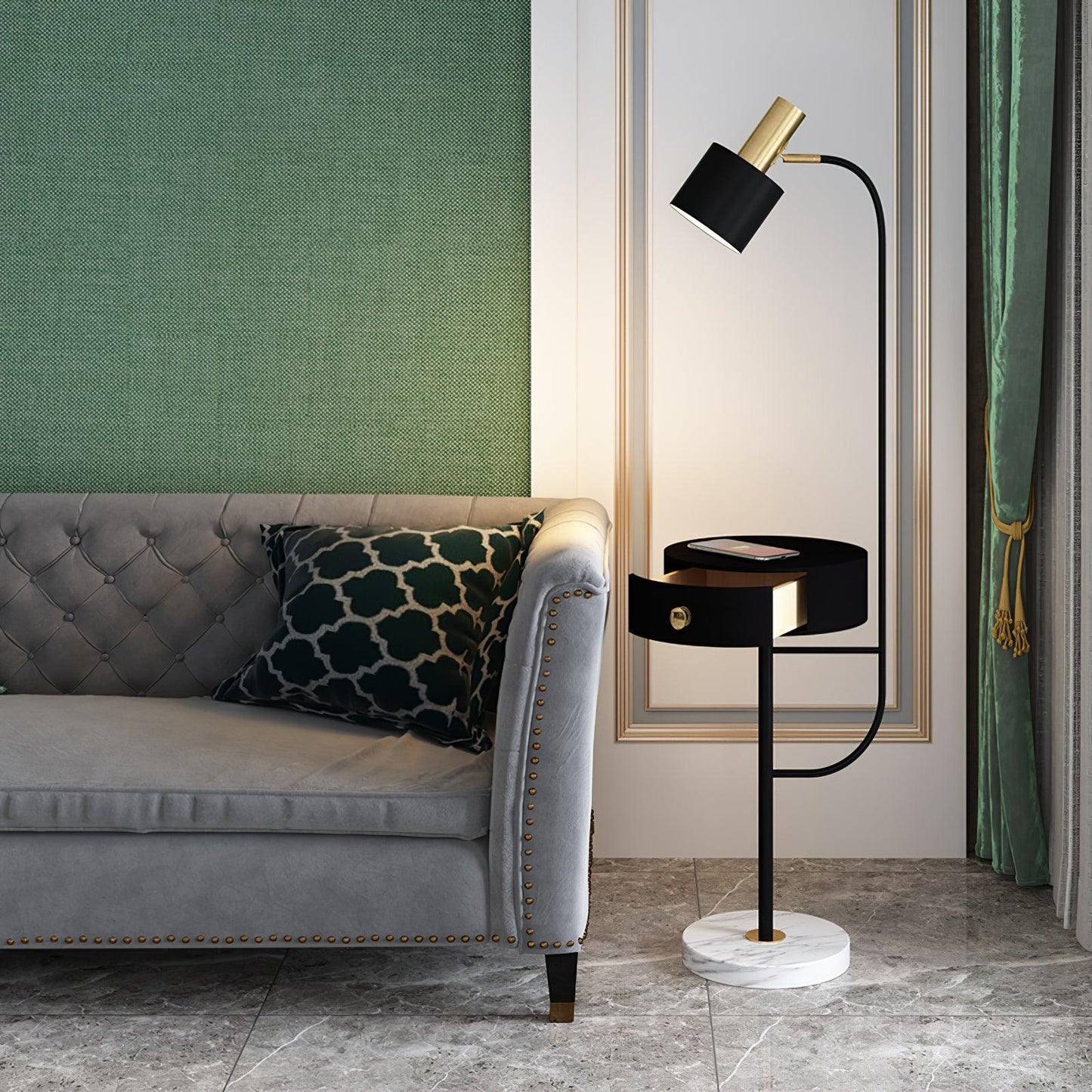 Agueda Floor Lamp ∅ 11.8″ x H 59″ / Dia 30cm x H 150cm / Black / US plug Floor lamp