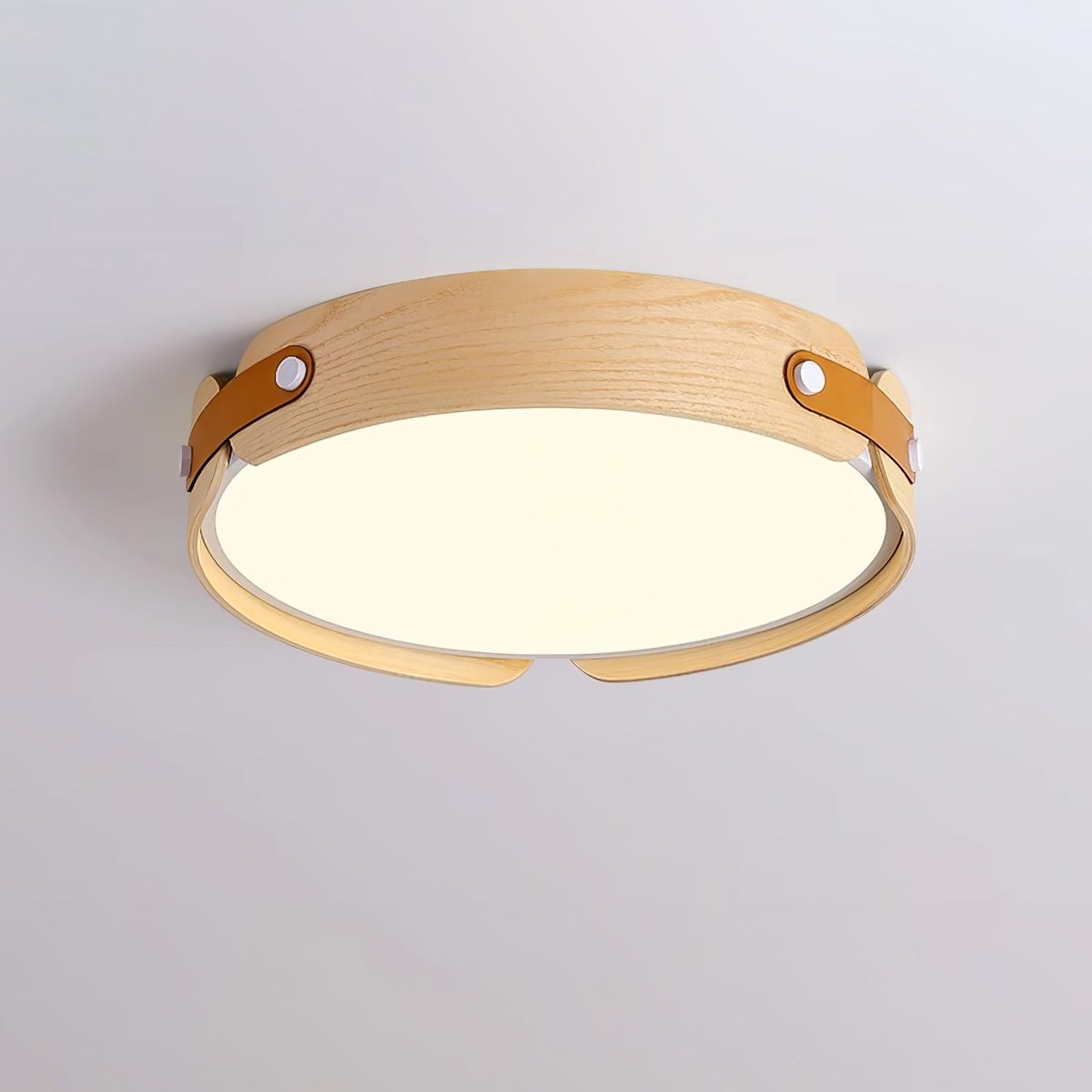 Aiwen Wood Ceiling Light ∅ 28.3″ x H 2.7″ / Dia 72cm x H 7cm (Power ~ 84W) / Wood Color / Warm Light Ceiling lamp