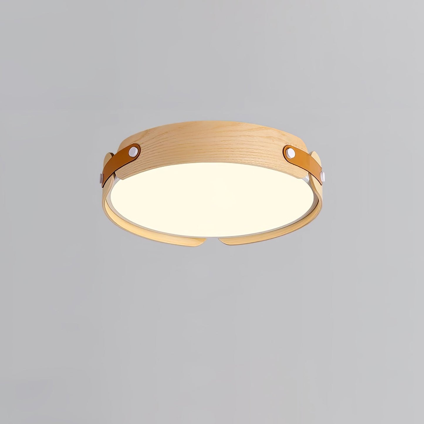 Aiwen Wood Ceiling Light ∅ 16.5″ x H 2.7″ / Dia 42cm x H 7cm (Power ~ 27W) / Wood Color / Warm Light Ceiling lamp