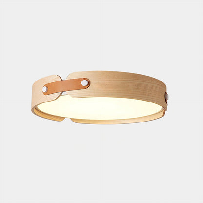 Aiwen Wood Ceiling Light ∅ 22″ x H 2.7″ / Dia 56cm x H 7cm (Power ~ 36W) / Wood Color / Warm Light Ceiling lamp