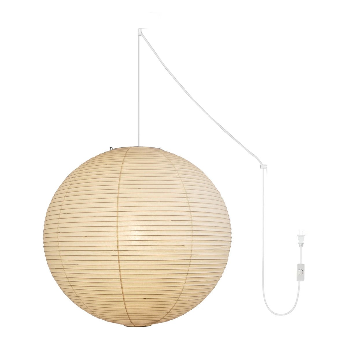 Akari A Round Swag Light ∅ 35.4″ x H 34.6″ (2 hooks) / White / US Plug 1001 Pendant light