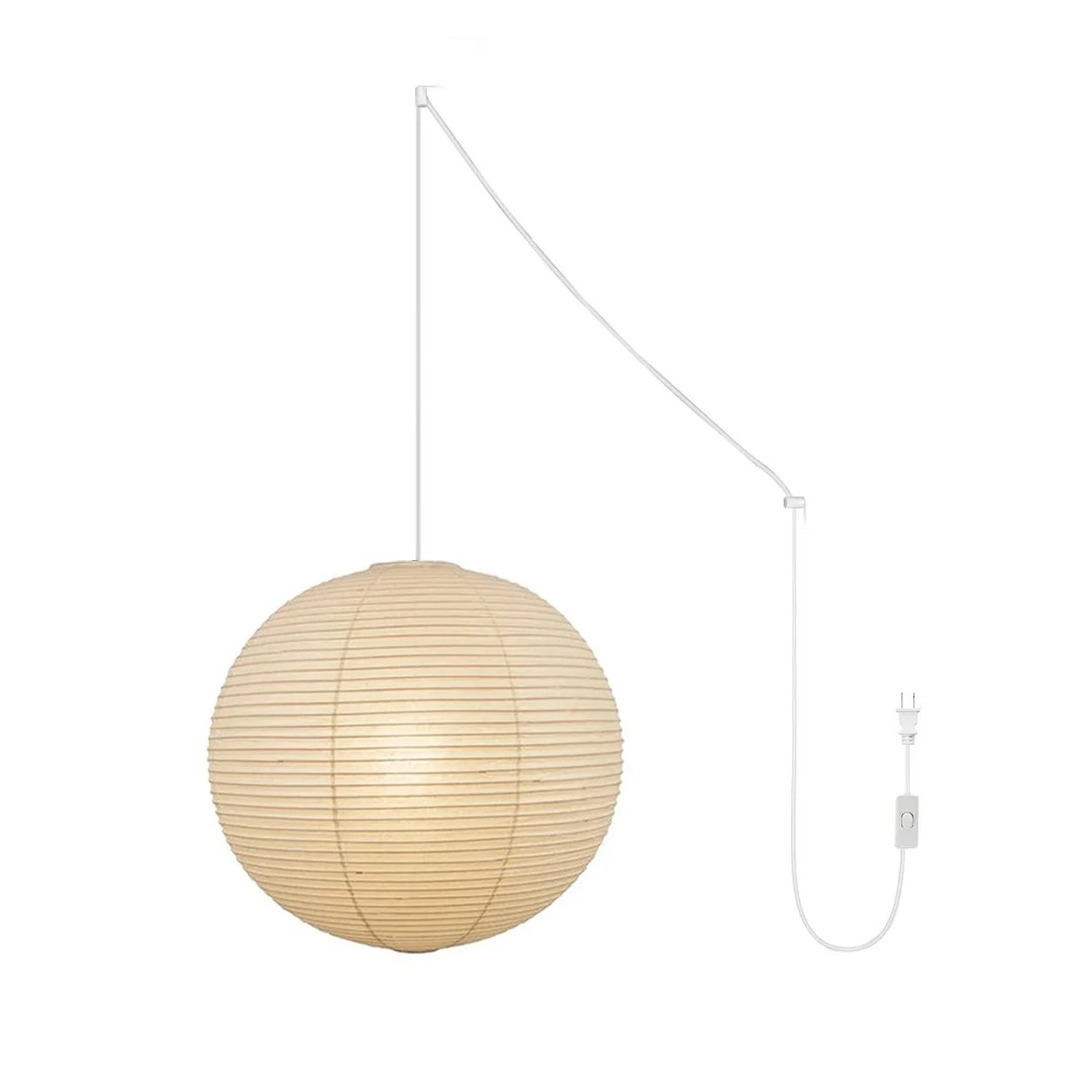 Akari A Round Swag Light ∅ 23.6″ x H 22.8″ (2 hooks) / White / US Plug 1001 Pendant light