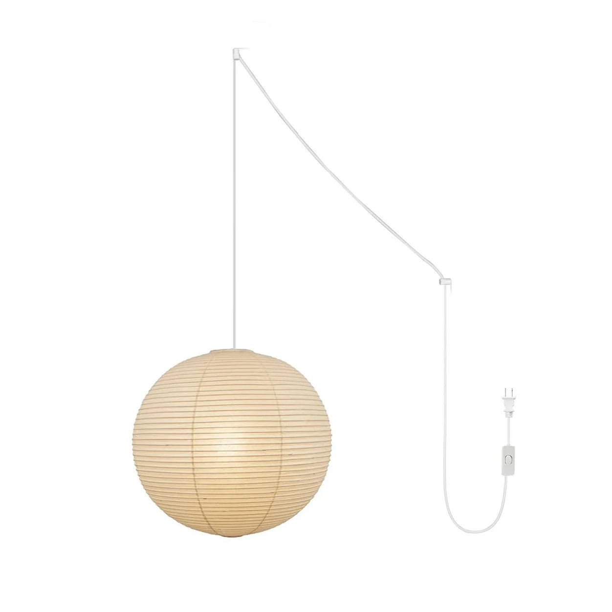 Akari A Round Swag Light ∅ 15.7″ x H 14.9″ (2 hooks) / White / US Plug 1001 Pendant light