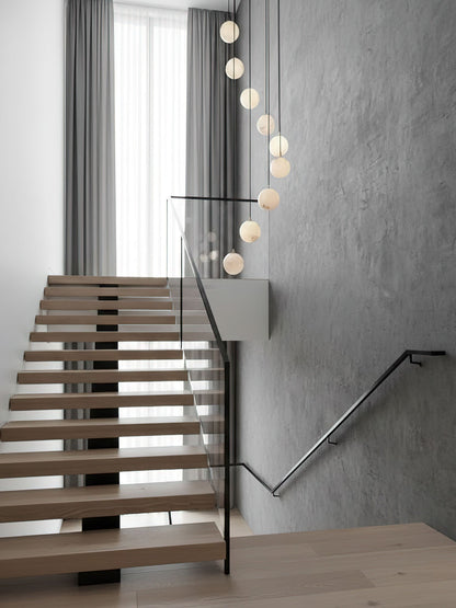 Alabaster Balls Cluster Chandelier