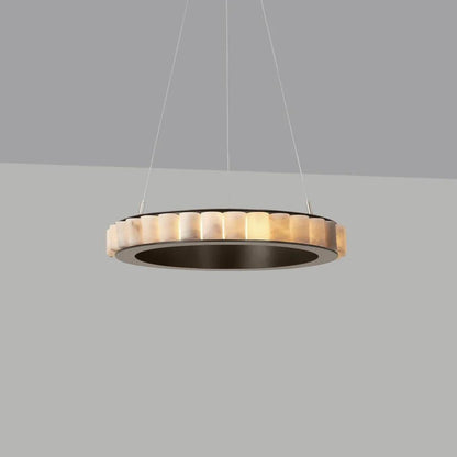 Alabaster Avalon Halo Chandelier ∅ 23.6″ x H 3.1″ / Black / Warm Light Chandelier