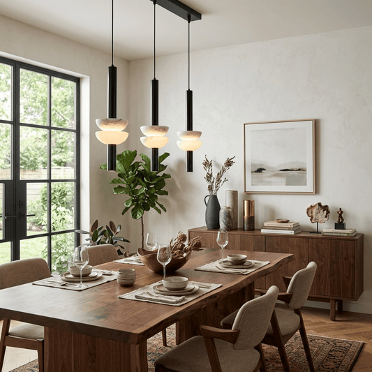 Alabaster Column Pendant Lamp
