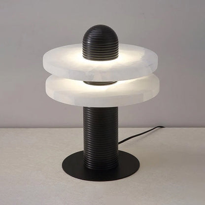 Alabaster Comet Table Lamp ∅ 11″ x H 15″ / Dia 28cm x H 38cm / Black & White / US Plug Table lamp