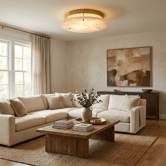 Alabaster Disc Ceiling Lamp