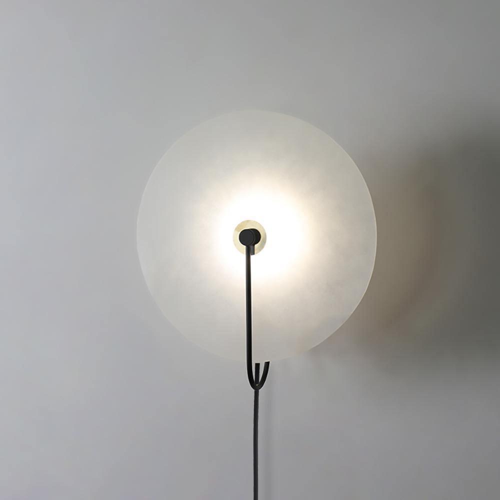 Alabaster LED Plug-In Wall Lamp ∅ 5.9″ / Dia 15cm / Black / US Plug Wall lamp