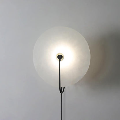 Alabaster LED Plug-In Wall Lamp ∅ 5.9″ / Dia 15cm / Black / US Plug Wall lamp
