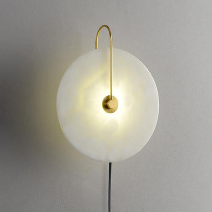 Alabaster LED Plug-In Wall Lamp ∅ 5.9″ / Dia 15cm / Gold / US Plug Wall lamp
