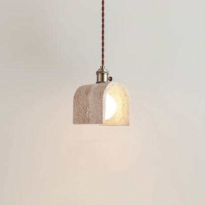 Alagusmo Pendant Lamp Model B: ∅ 4.7″ x H 7.1″ / Yellow Travertine pendant Lamp