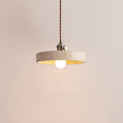 Alagusmo Pendant Lamp Model E: ∅ 8.3″ x H 4.3″ / Yellow Travertine pendant Lamp