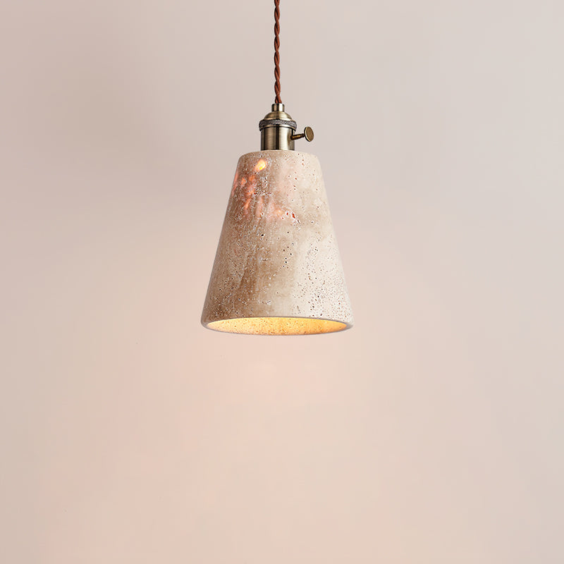 Alagusmo Pendant Lamp Model D: ∅ 5.9″ x H 8.7″ / Yellow Travertine pendant Lamp