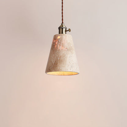 Alagusmo Pendant Lamp Model D: ∅ 5.9″ x H 8.7″ / Yellow Travertine pendant Lamp