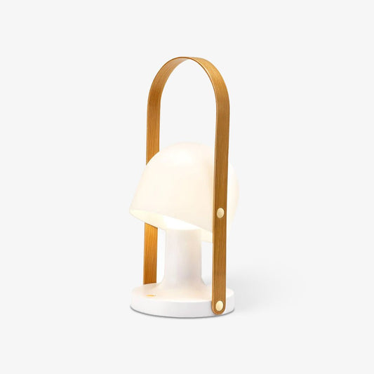 Portable Glass Charging Table Lamp ∅ 8.3″ x H 20.9″ / Dia 21cm x H 53cm / White / Charge Table lamp
