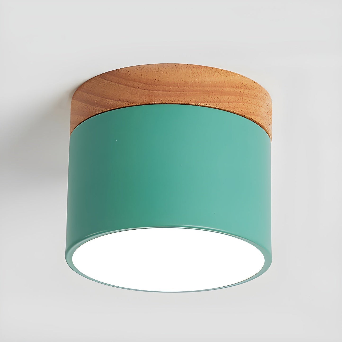 Alva Wooden Surface Downlight ∅ 3.9″ x H 3.1″ / Green / Warm Light 1001 Ceiling lamp