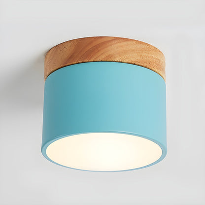 Alva Wooden Surface Downlight ∅ 3.9″ x H 3.1″ / Blue / Warm Light 1001 Ceiling lamp