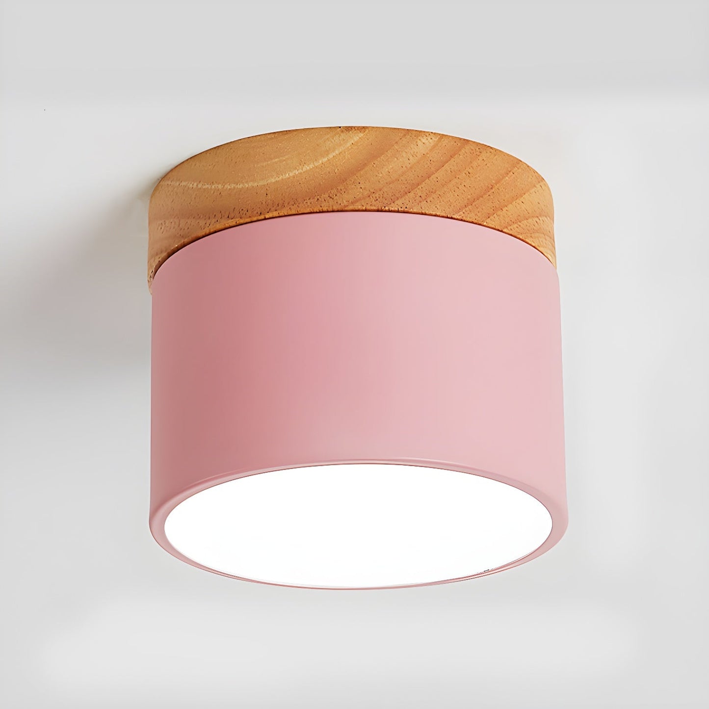 Alva Wooden Surface Downlight ∅ 3.9″ x H 3.1″ / Pink / Cool Light 1001 Ceiling lamp