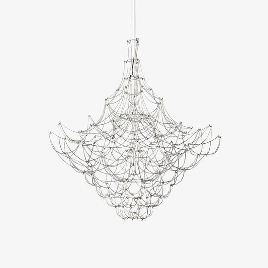 Amos Light Group Chandelier Φ 47.2″ x H 47.2″ / Dia 120cm x H 120cm / Chrome / Warm Light Chandelier