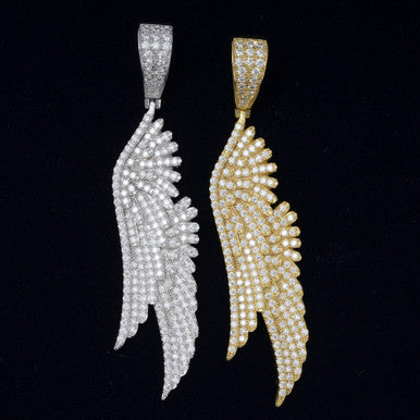 Moissanite Feather Pendant Angel wing