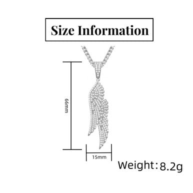 Moissanite Feather Pendant Angel wing