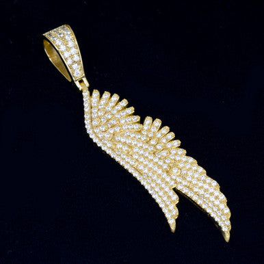 Moissanite Feather Pendant Angel wing