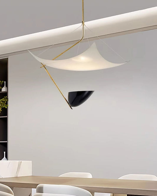 Angelo Lelii Pendant Light ∅ 19.7″ x H 27.6″ / Dia 50cm x H 70cm / Gold & White & Black / Warm Light Pendant light