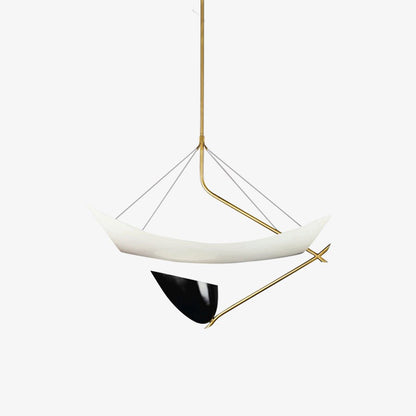 Angelo Lelii Pendant Light ∅ 19.7″ x H 27.6″ / Dia 50cm x H 70cm / Gold & White & Black / Warm Light Pendant light