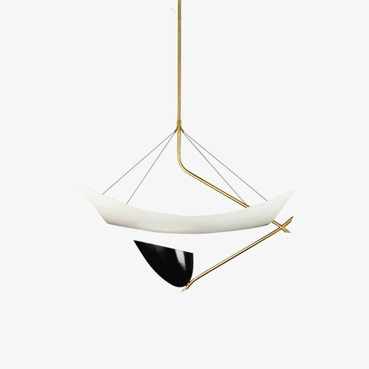 Angelo Lelii Pendant Light ∅ 19.7″ x H 27.6″ / Dia 50cm x H 70cm / Gold & White & Black / Warm Light Pendant light