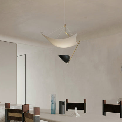 Angelo Lelii Pendant Light ∅ 19.7″ x H 27.6″ / Dia 50cm x H 70cm / Gold & White & Black / Warm Light Pendant light